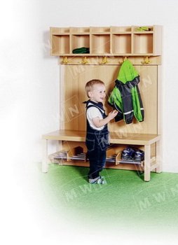 Komplett Garderobe mit Ablagereihe für Kindergarten und Krippe