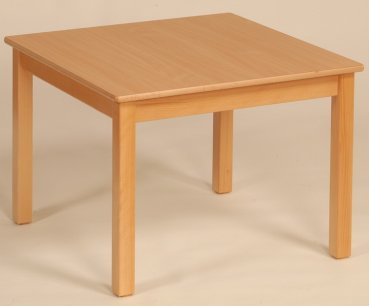 Quadrattischer Tisch für Kindergarten aus Massivholz, 60 cm x 60 cm