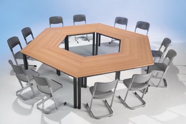 Trapeztisch Set "Flexibel" für Schulen, Büros, Firmen und Ämter