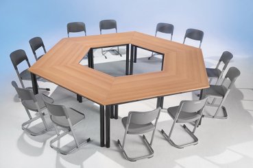 Trapeztisch Set "Flexibel" für Schulen, Büros, Firmen und Ämter