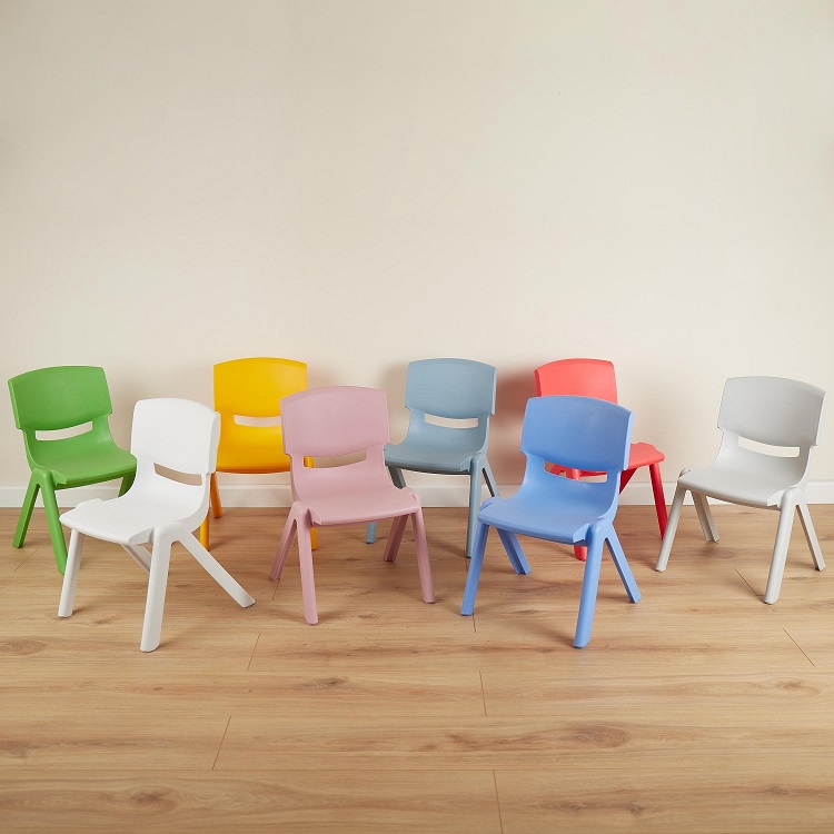 Kunststoff Stapelstuhl Kindergarten – bunt, robust & wetterfest