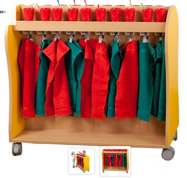 Handtuch- & Zahnputzwagen für Krippe und Kindergarten
