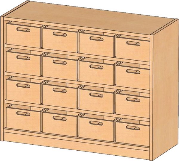 Schrank mit Kästen