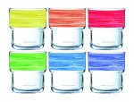 Stapelglas 22cl Serie Brush, Hartglasgeschirr, 6 Farben