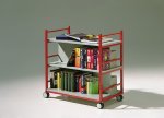 Bücherwagen Modell BT aus Profilrohr, beidseitig nutzbar, in 15 Farben erhältlich