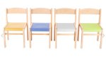 Bunter Kinderstuhl LIMBI in 4 Farben mit Linoleum